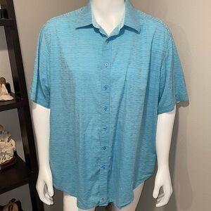 Robert Graham Blue 2-tone Geometric Patterned Casual Button Down Shirt